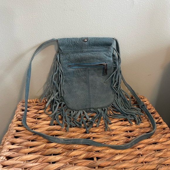 Fringe Crossbody Bag - Teal - Picture 4 of 4